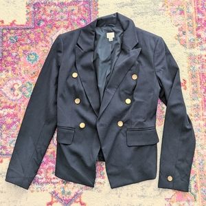 Navy Blazer with Gold Buttons